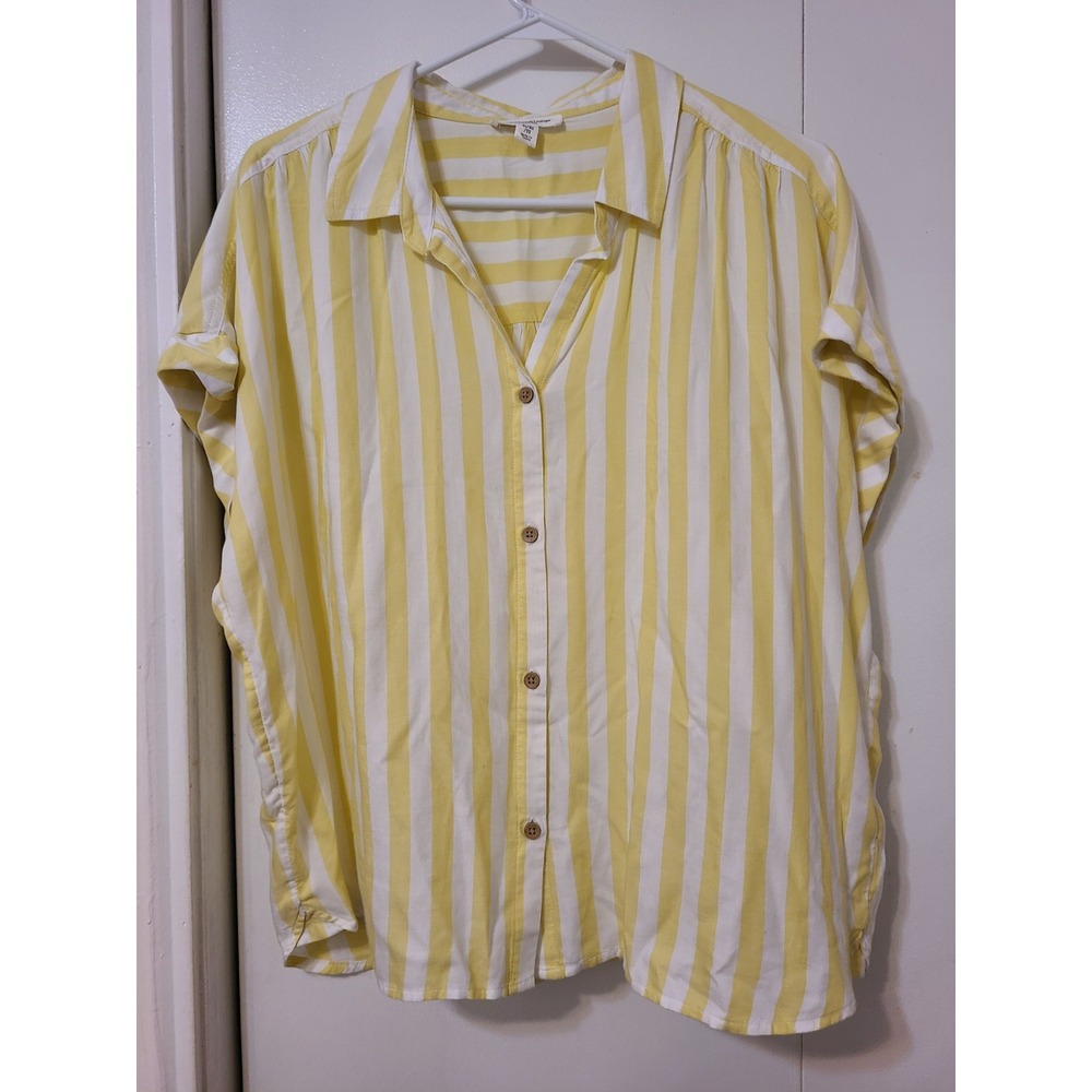 Beachlunchlounge Collection Top Is A White and Yellow Horizontal Stripes. Sz XL